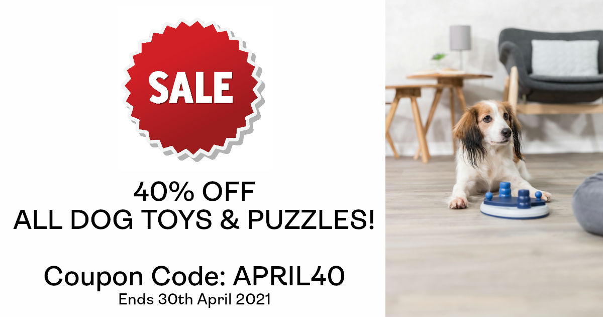 40% Off All Dog Toys & Puzzle Games