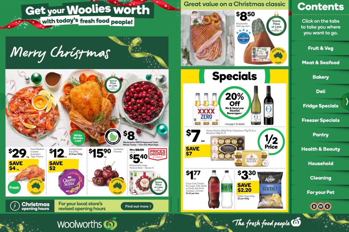 Woolworths Catalogue: 1/2 price confectionery, 10% Google Play gift cards