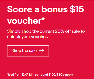 eBay EOFY 20% OFF (22% Plus members), Also get a $15 voucher ($20 members) with your purchase