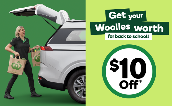 Woolworths - Extra $10 OFF your Direct to boot or pick up  [min. spend $170]