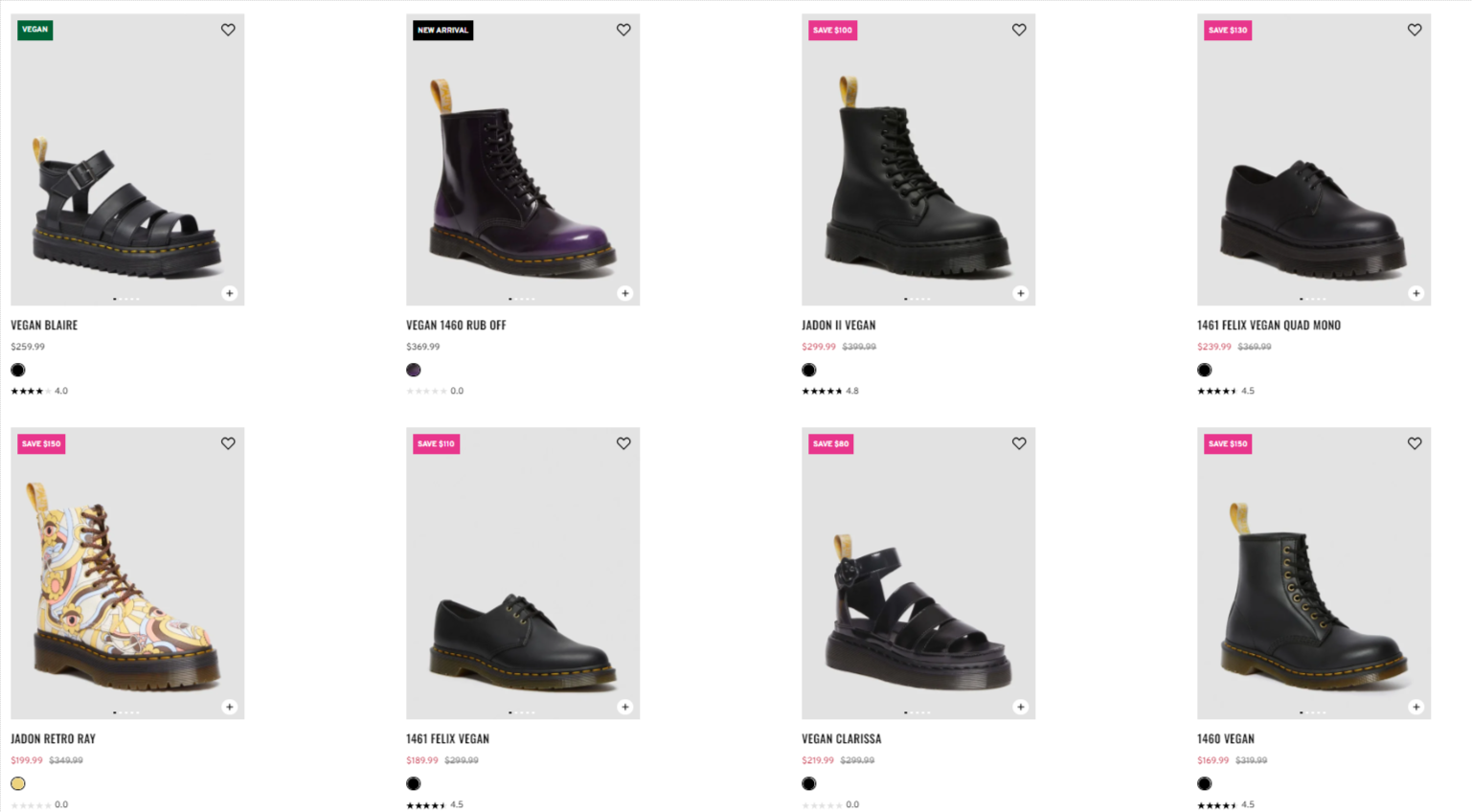 Up to 30% OFF on Dr Martens vegan boots & shoes (up to $150 OFF), starting from $169