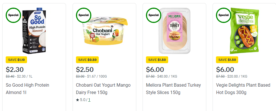 Woolworths Vegan Specials & 1/2 price Vegan specials from Wed 6th Dec