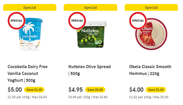 Coles Catalogue Vegan specials & 1/2 price for this week, from Wed 7th Feb
