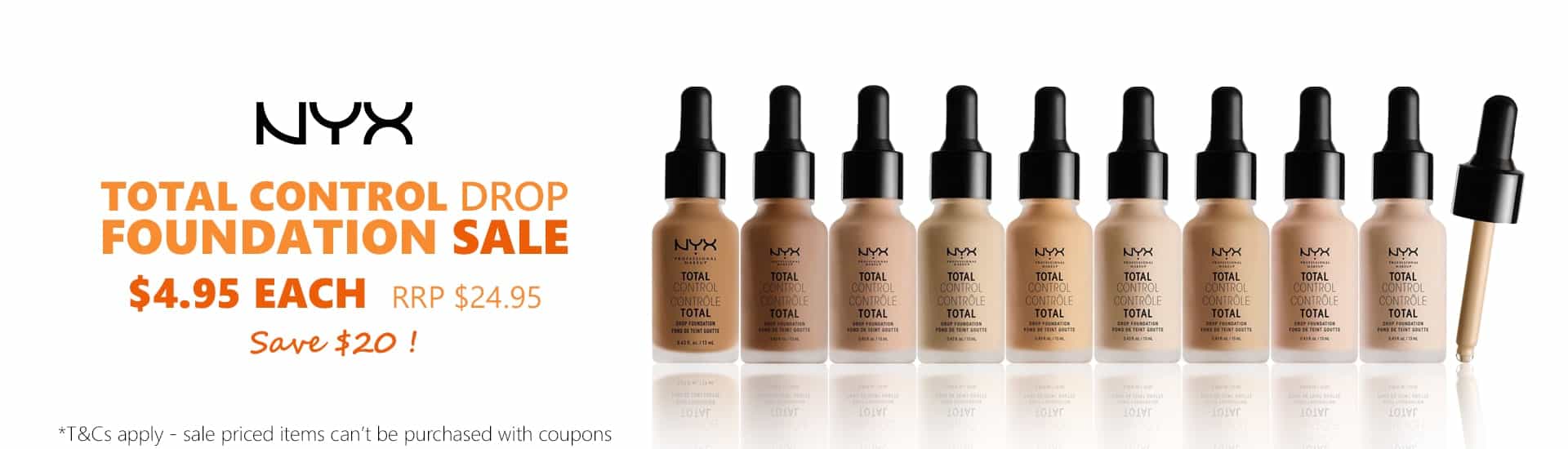 Total Control Drop foundation sale for only $4.95, RRP $24.95