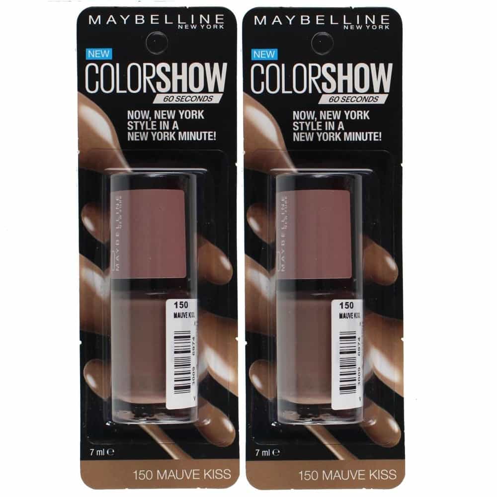 Save $5.09 OFF on 2x Maybelline Nail Polish Color Show #150 Mauve Kiss 7ml now $5.90