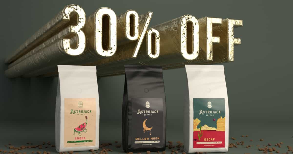 30% off All Coffee Blends + $7 Shipping