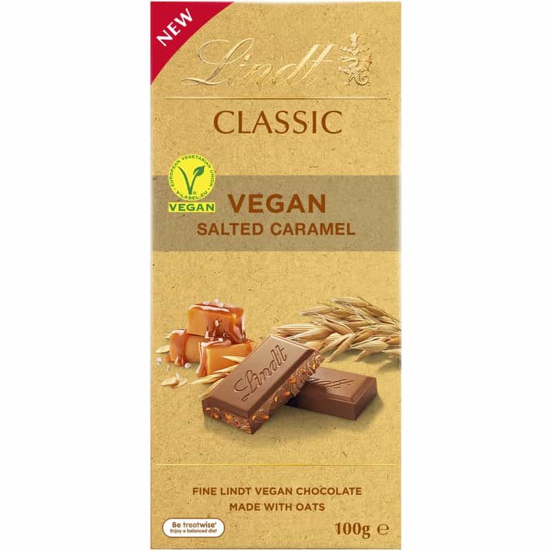 Lindt Classic Vegan Smooth Block, salted caramel and hazelnut for $5 (Save $2 )