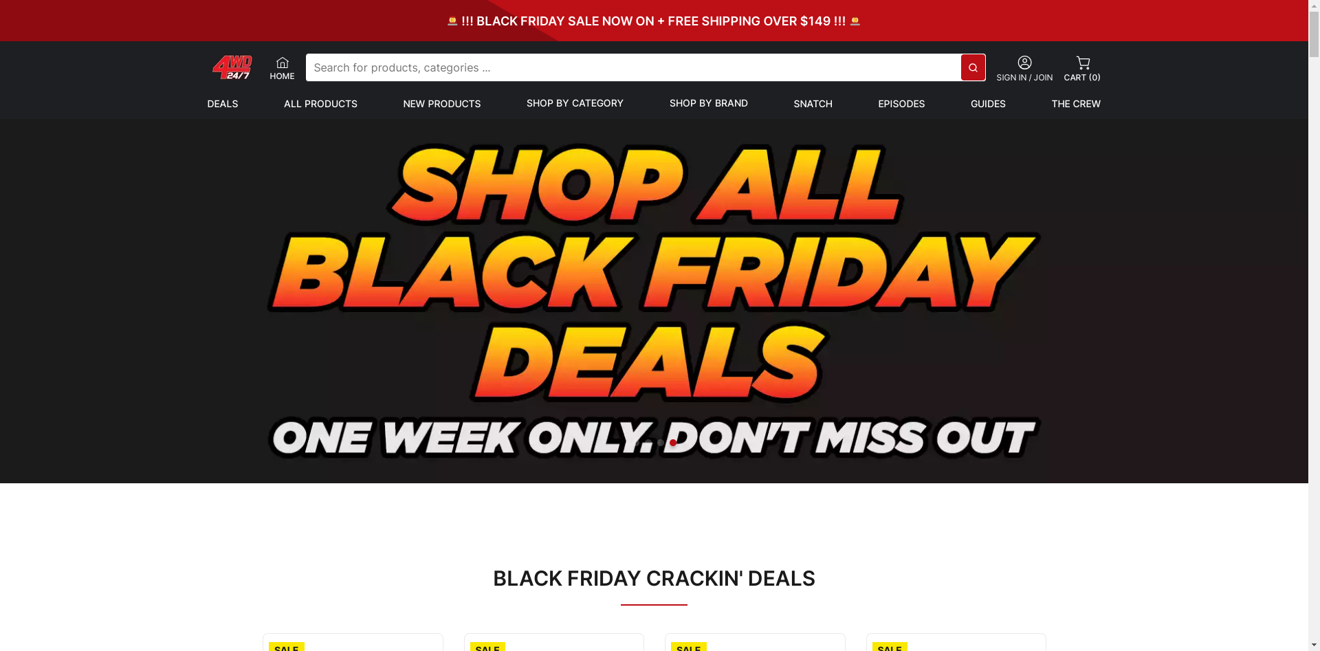 BLACK FRIDAY CRACKIN' DEALS 1 week only - save up to 25% OFF everyday pricing
