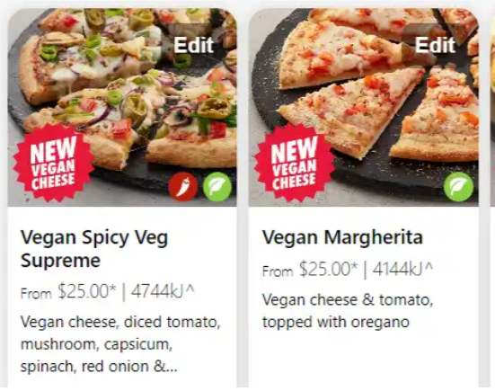 Dominos Large vegan pizza for $18 with coupon, now with new vegan cheese
