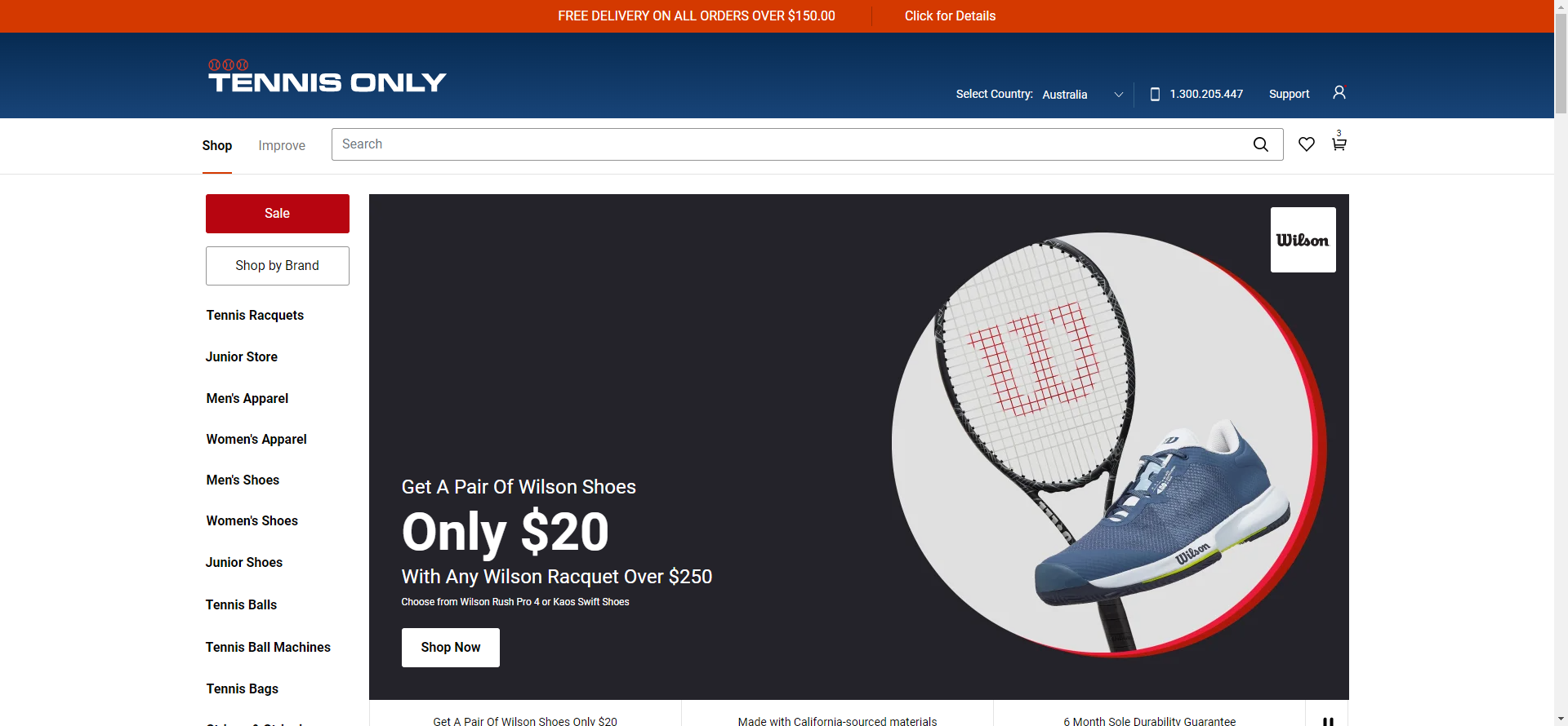 Get a pair of Wilson tennis shoes for only $20 with any Wilson racquet over $250 @ Tennis only