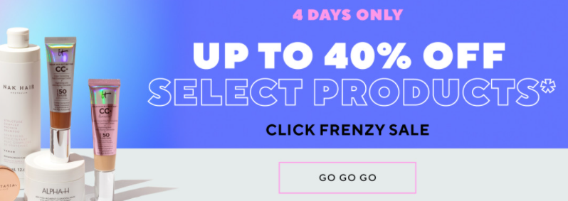 Adore Beauty Click Frenzy Sales up to 40% OFF for 4 days only.