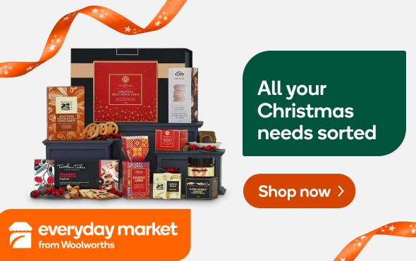 Woolworths Christmas hampers from $20, 100 hampers to choose from, free shipping $50+