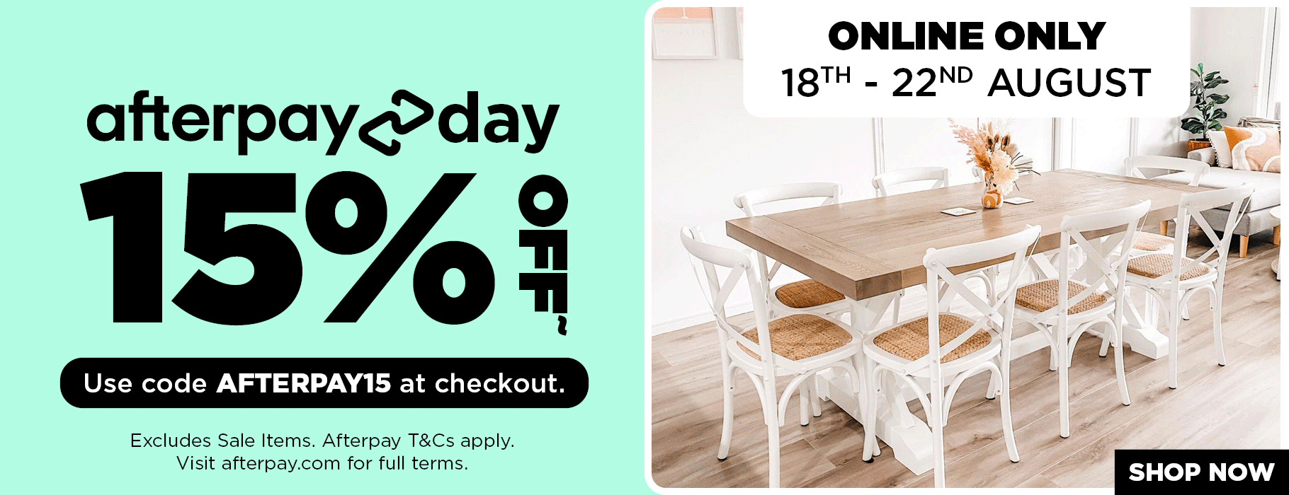 15% OFF on all full priced items with promo code at Amart Furniture