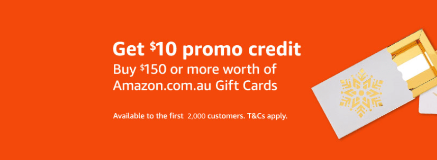 Get $10 promo credit when you spend $150+ on Amazon gift cards with coupon