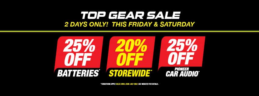 20% OFF storewide, 25% OFF Batteries and car audio at Autobarn