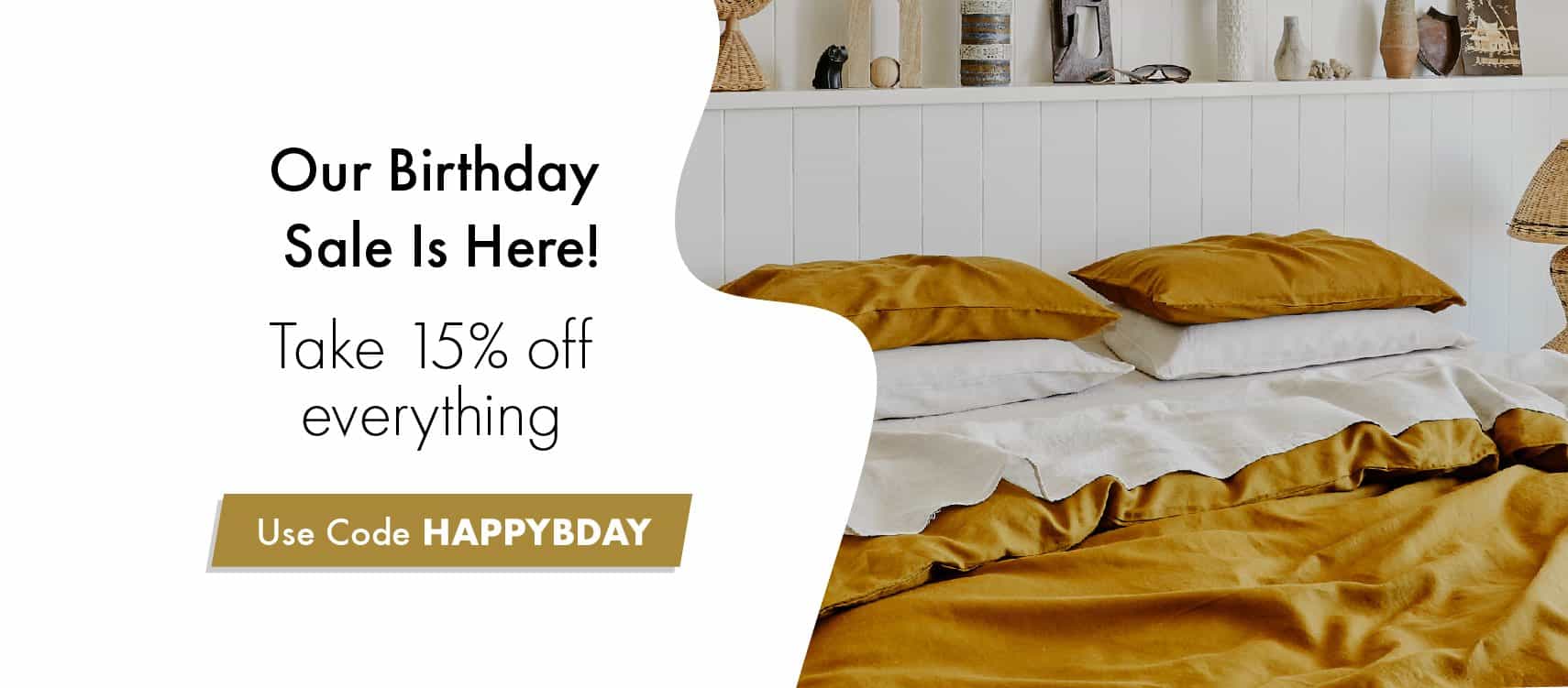 Extra 15% OFF on everything at Bed Threads