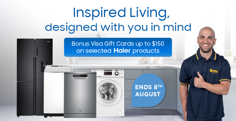 Bonus Visa Gift Cards up to $150 on selected Haier Appliances