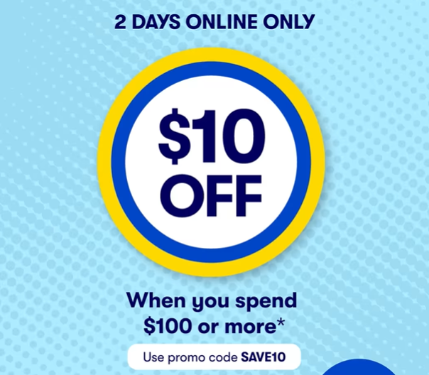 Big W 2-Day sale: Extra $10 OFF when you spend $100+ with coupon