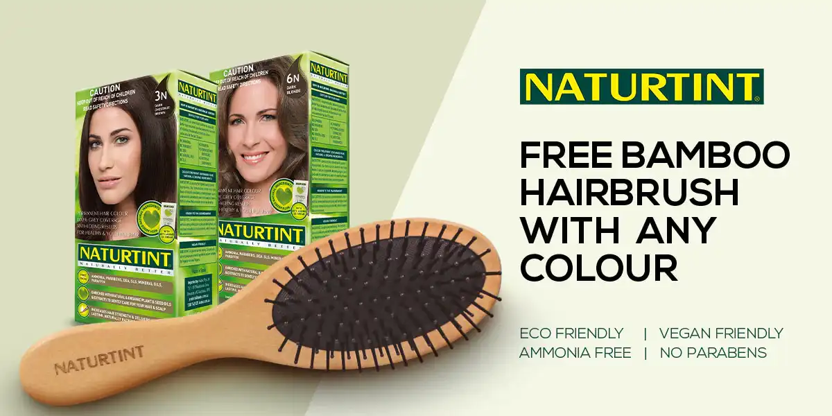 Get FREE Bamboo hairbrush valued at $9.95 with any hair colour