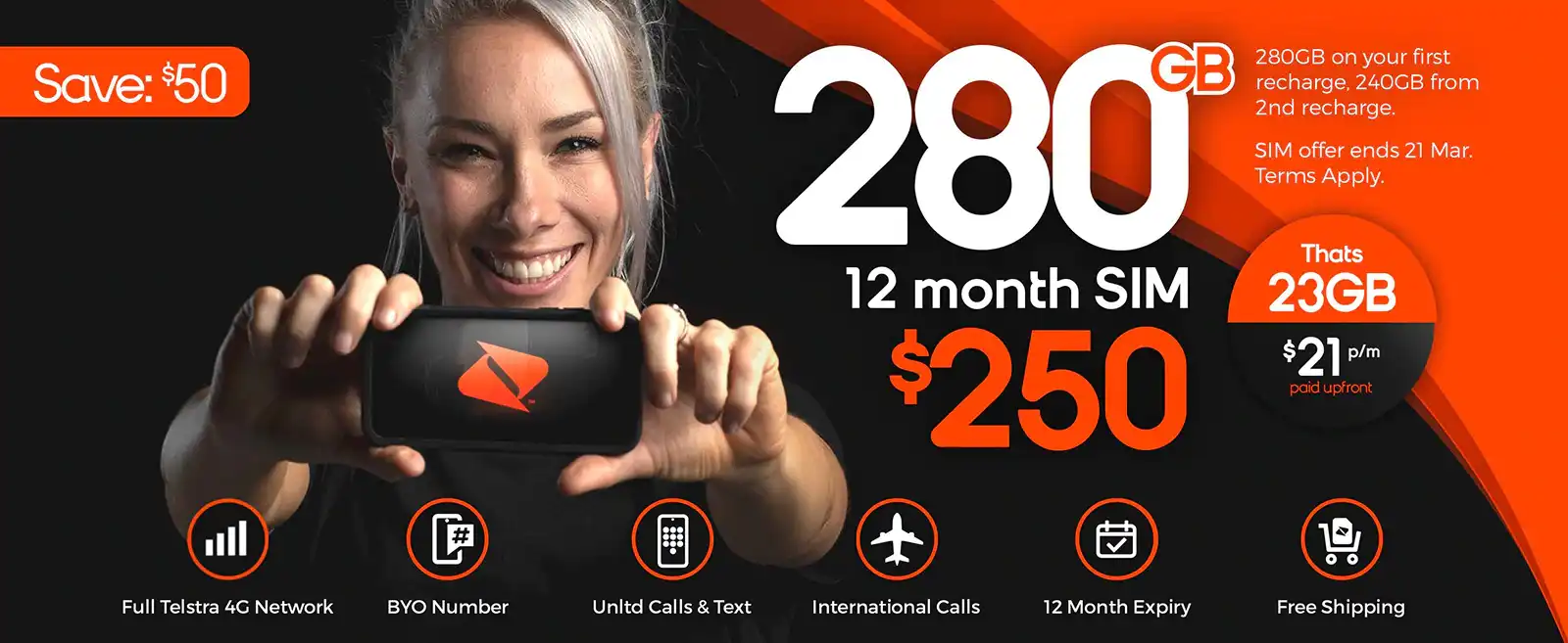 Boost Mobile Save $50 OFF on $300 Prepaid SIM now $250