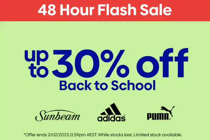 Catch 2-Day sale: Up to 30% OFF Back to School items form Sunbeam, Adidas, Puma