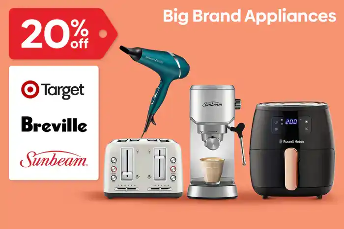 20% OFF Big brand appliances lke Target, Breville, Sunbeam @ Catch