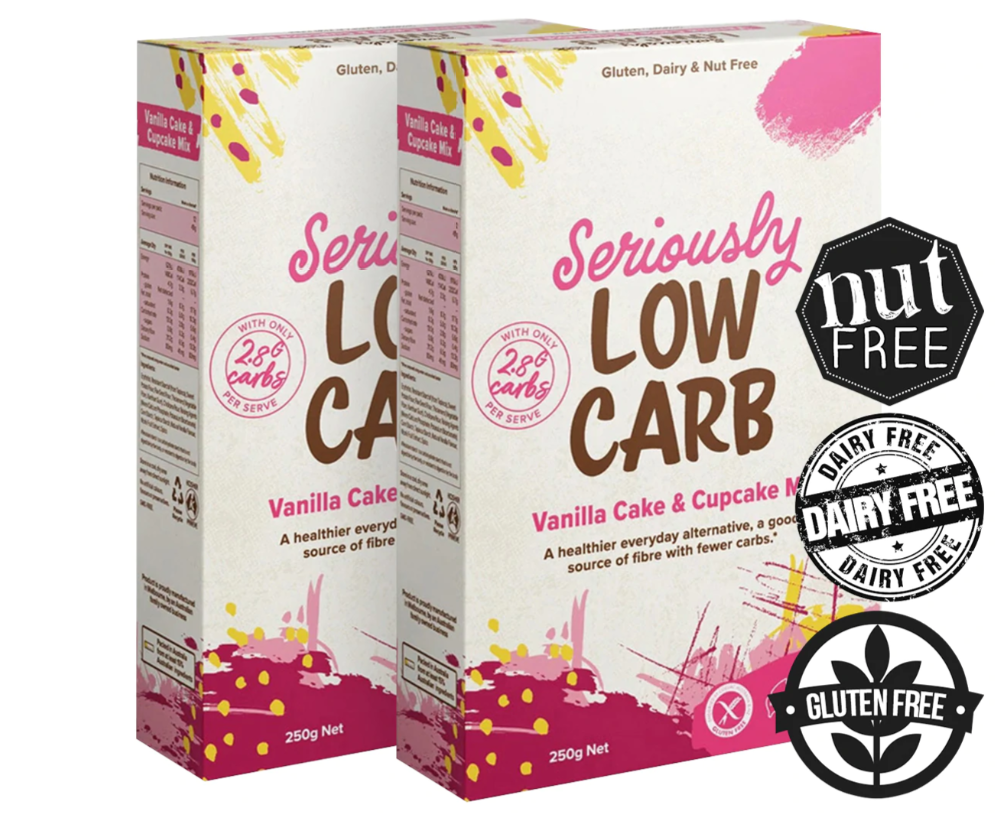 2 x Well & Good Seriously Low Carb Cake & Cupcake Mix Vanilla 250g now $13.80 at Catch