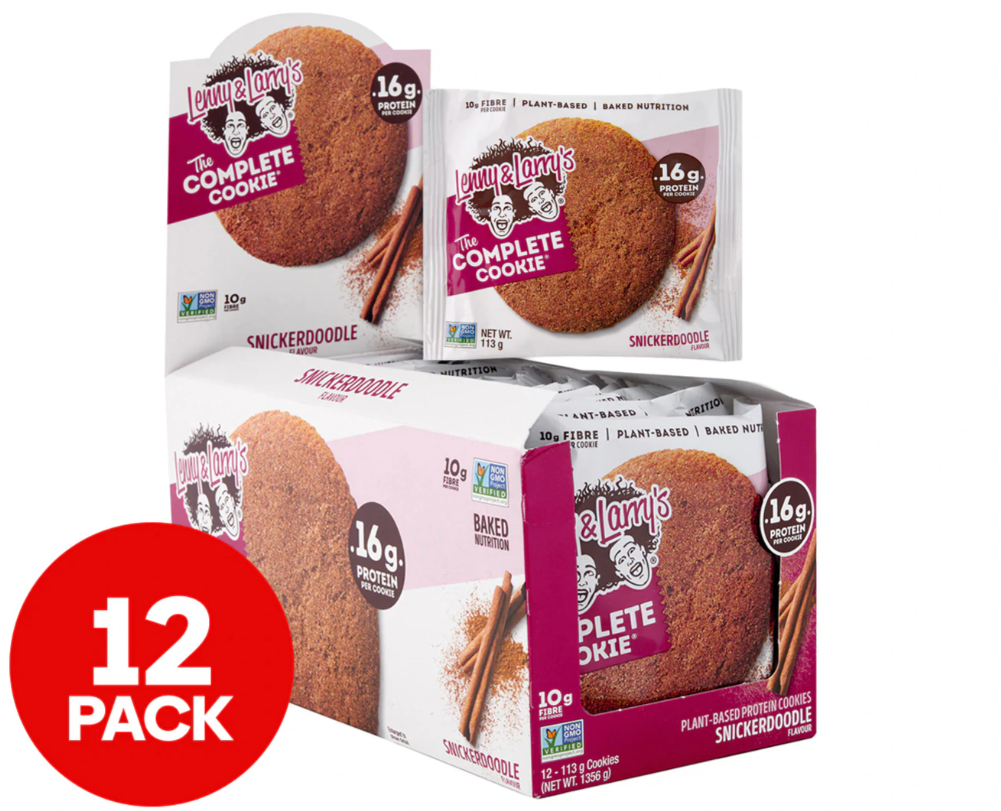 12 x Lenny & Larry's The Complete Protein Cookie - Vegan Snickerdoodle 113g $40(RRP $54.13, Save $14