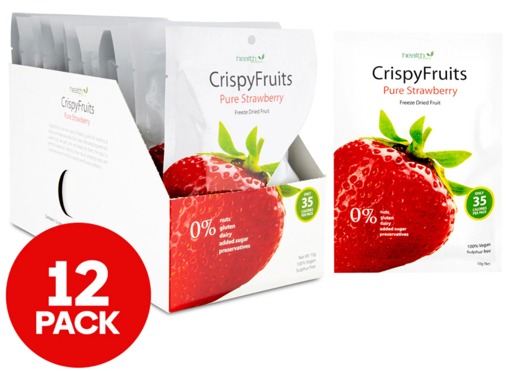 Buy 12 x CrispyFruits Freeze Dried Pure Strawberry 10g $18.69(was $21.99, Save 15% OFF) at Catch