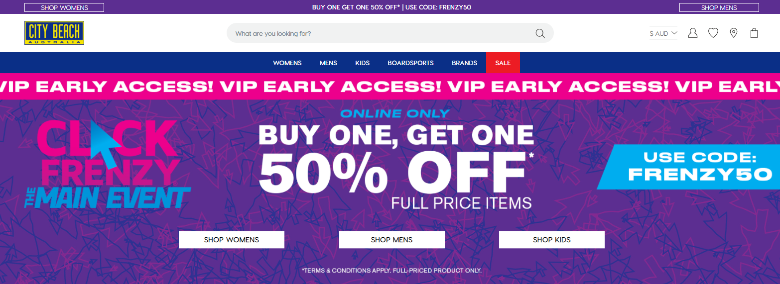 Frenzy Early Access Buy 1 get 1 50% OFF on full price styles with promo code