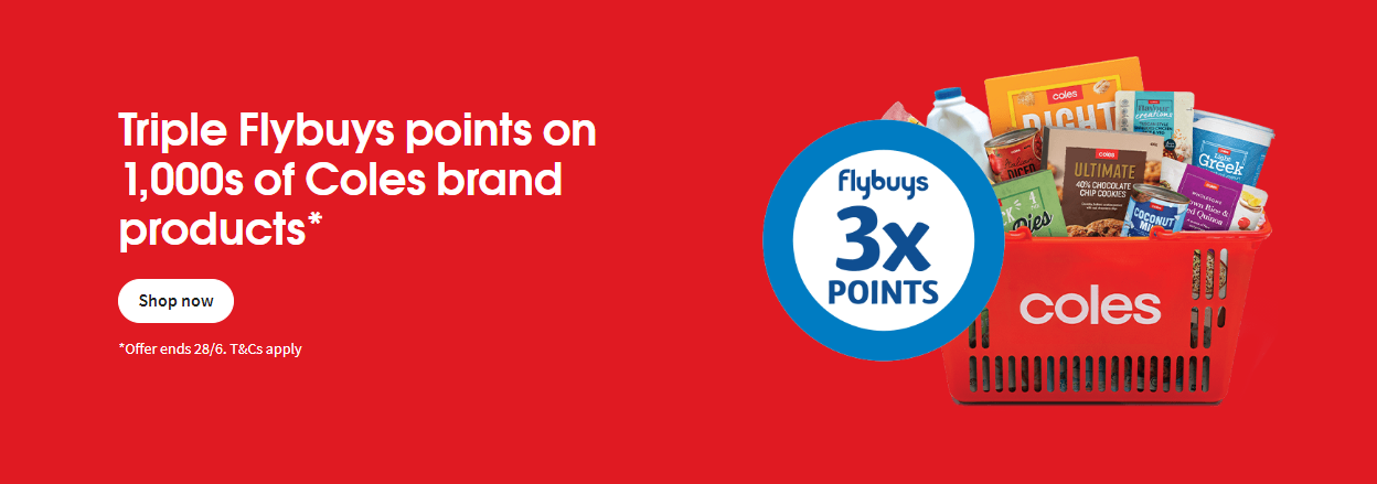Triple Flybuys points on 1,000s of Coles brand products