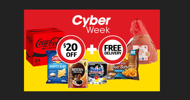 Coles Cyber week extra $20 OFF + free delivery on orders over $250 with discount code