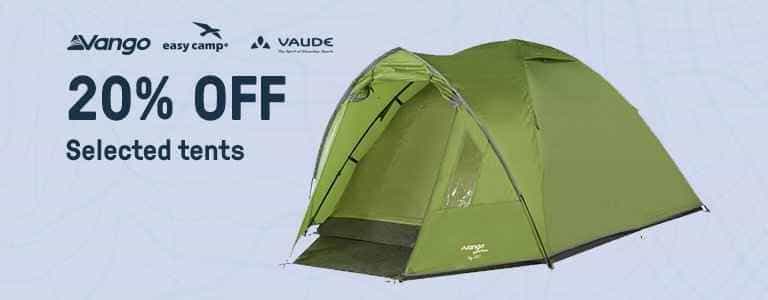 20% OFF on selected items including boots, lighting, tents & more