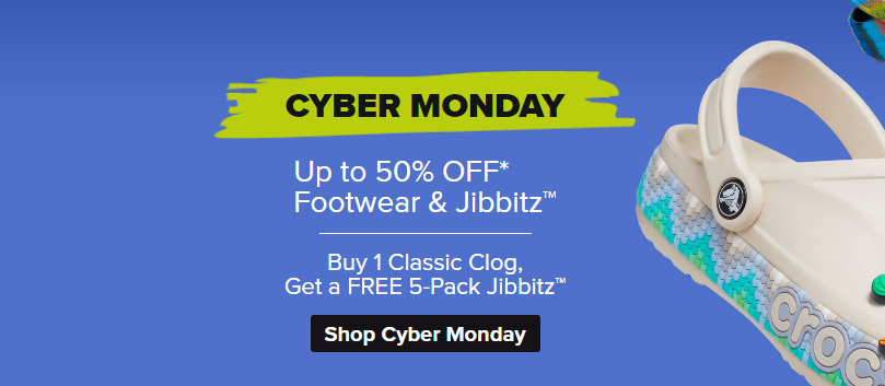 Crocs Cyber Monday - Up to 50% OFF select styles, Free shipping $60+