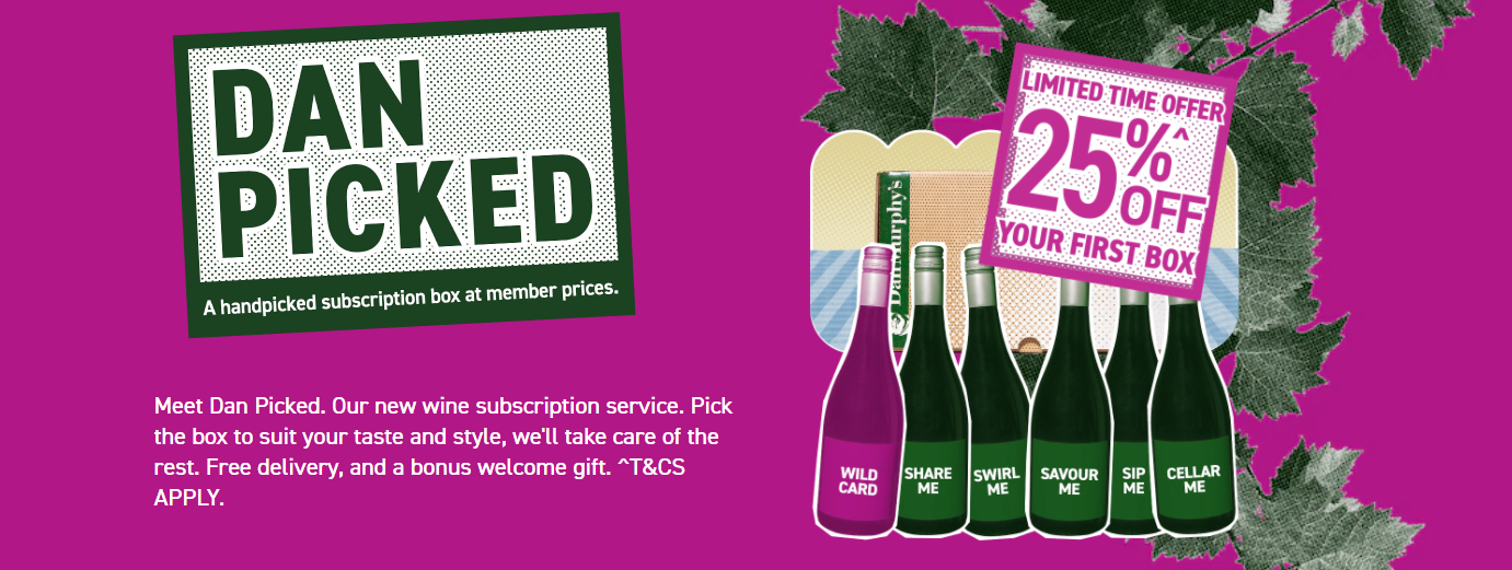 Dan Murphys 25% OFF on First Dan Picked Wine Subscription Box + Free Delivery