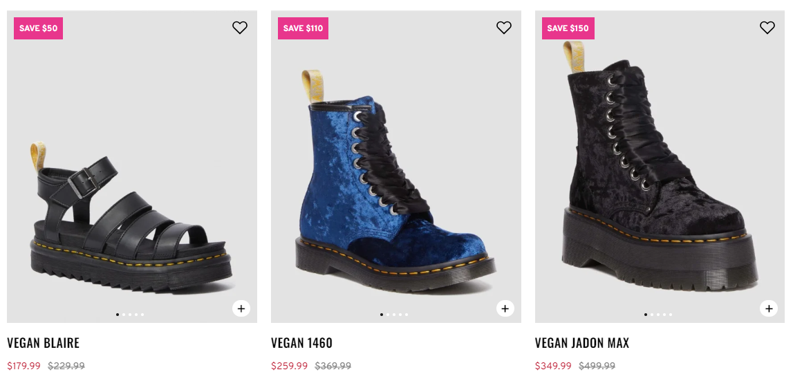 Get up to 60% OFF select vegan boots & sandals at Dr. Martens Summer sale