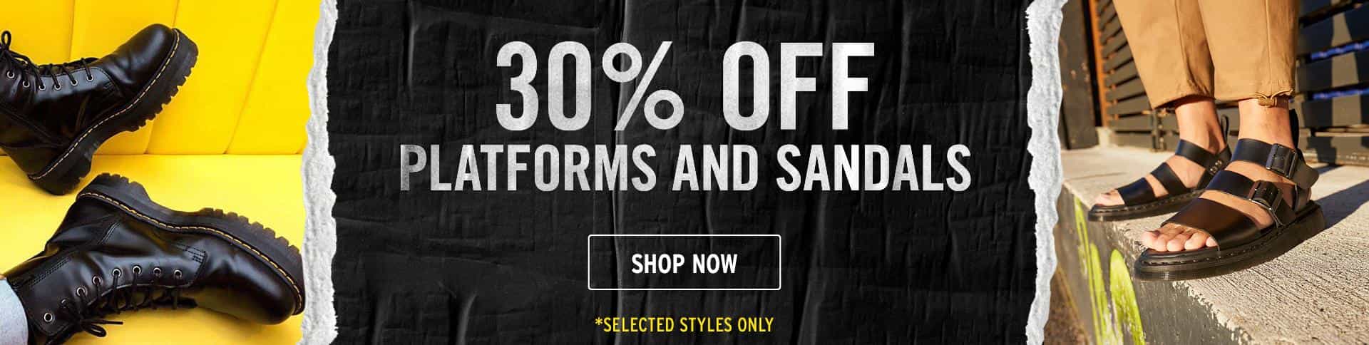 VOSN sale - Save 30% OFF on platforms and sandals