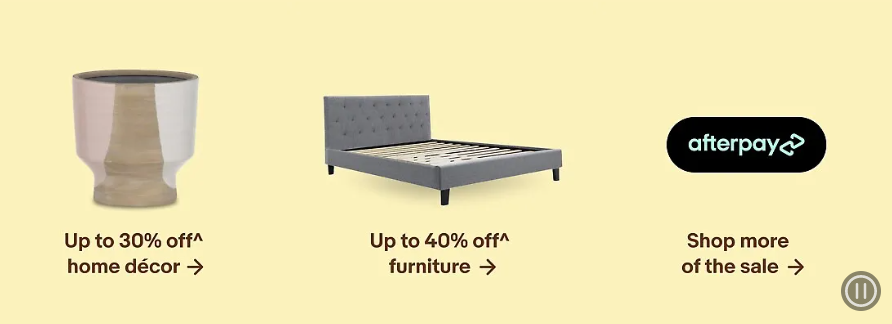 Extra 10% OFF eligible home & garden items with Afterpay @ eBay