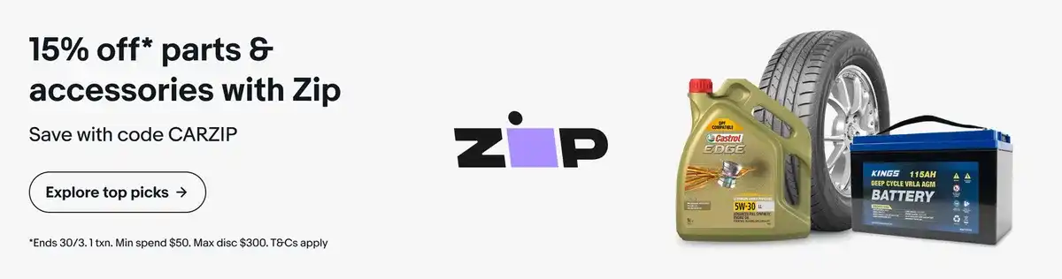 eBay coupon - Extra 15% OFF $50+ on parts & accessories with Zippay