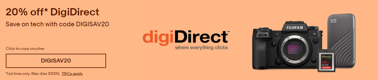 Extra 20% OFF DigiDirect store with promo code @ eBay[max. disc $1000]