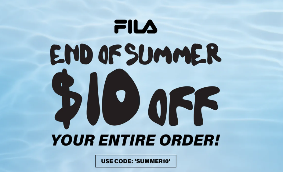 Extra $10 OFF on your order with discount code @ Fila