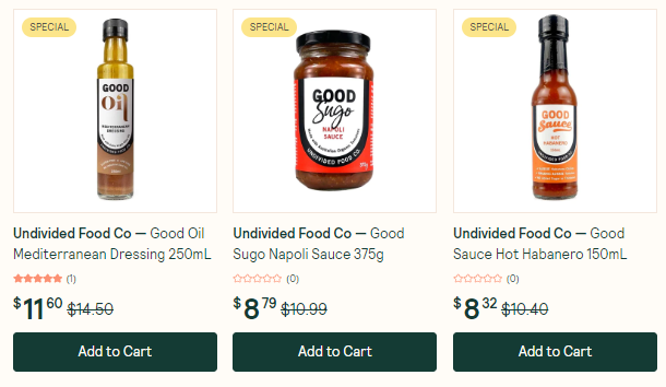 20% OFF vegan Undivided Food Co sauces at Goodness Me