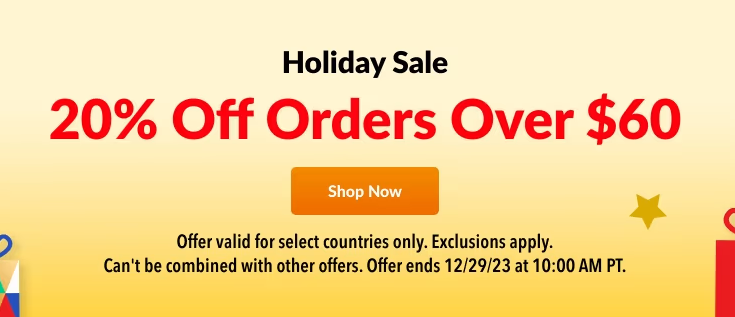iHerb Holiday sale - Extra 20% OFF $91.82+ on all vegan products