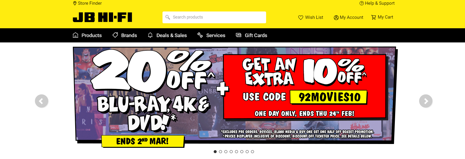 JB Hi-Fi extra 20% OFF on Blu-Ray, 4K & DVDs + extra 10% OFF with promo code
