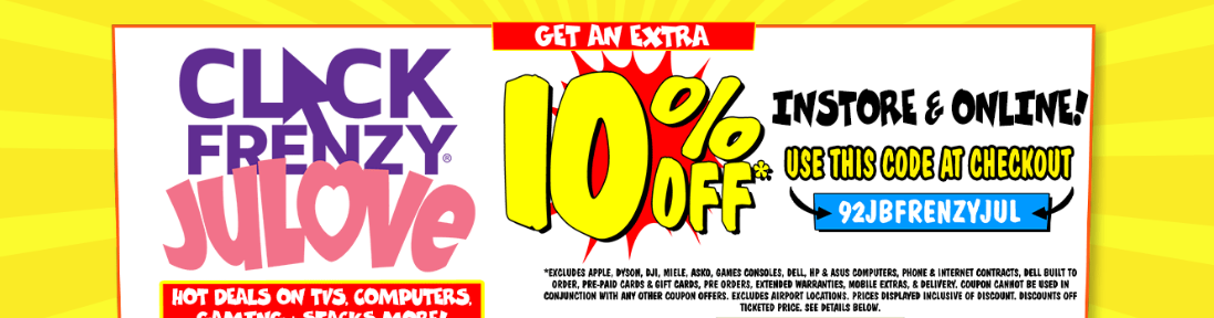 10% OFF on tvs, gaming, computers + stacks & more with coupon at JB HiFi