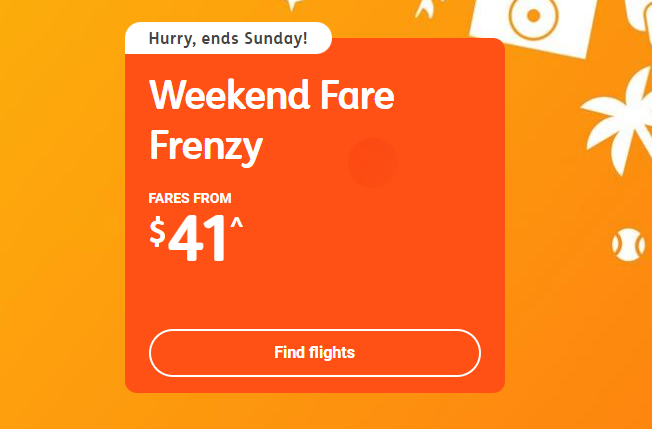 Jetstar Weekend Fare Frenzy from $41-$199 to various destinations