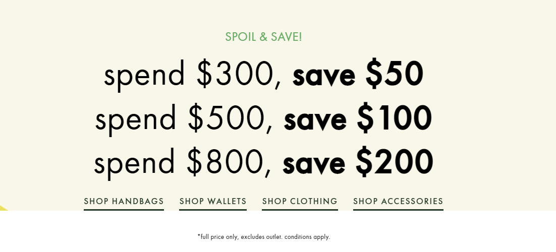 Kate Spade spend & save up to $200 OFF on clothing, wallets & more