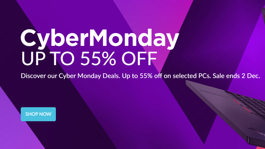 Lenovo voucher code: Save Up to 55% OFF on selected models at Cyber Weekend Sale