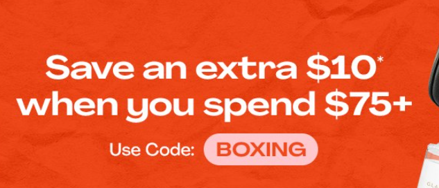 MyDeal Boxing Day Bash - Extra $10 OFF $75+ on all vegan products