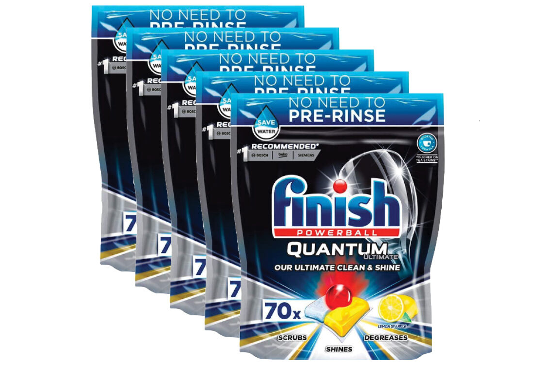 10% OFF 350 Finish Quantum Powerball Ultimate Lemon Tabs (5 x 70 Pack) now $79 at MyDeal